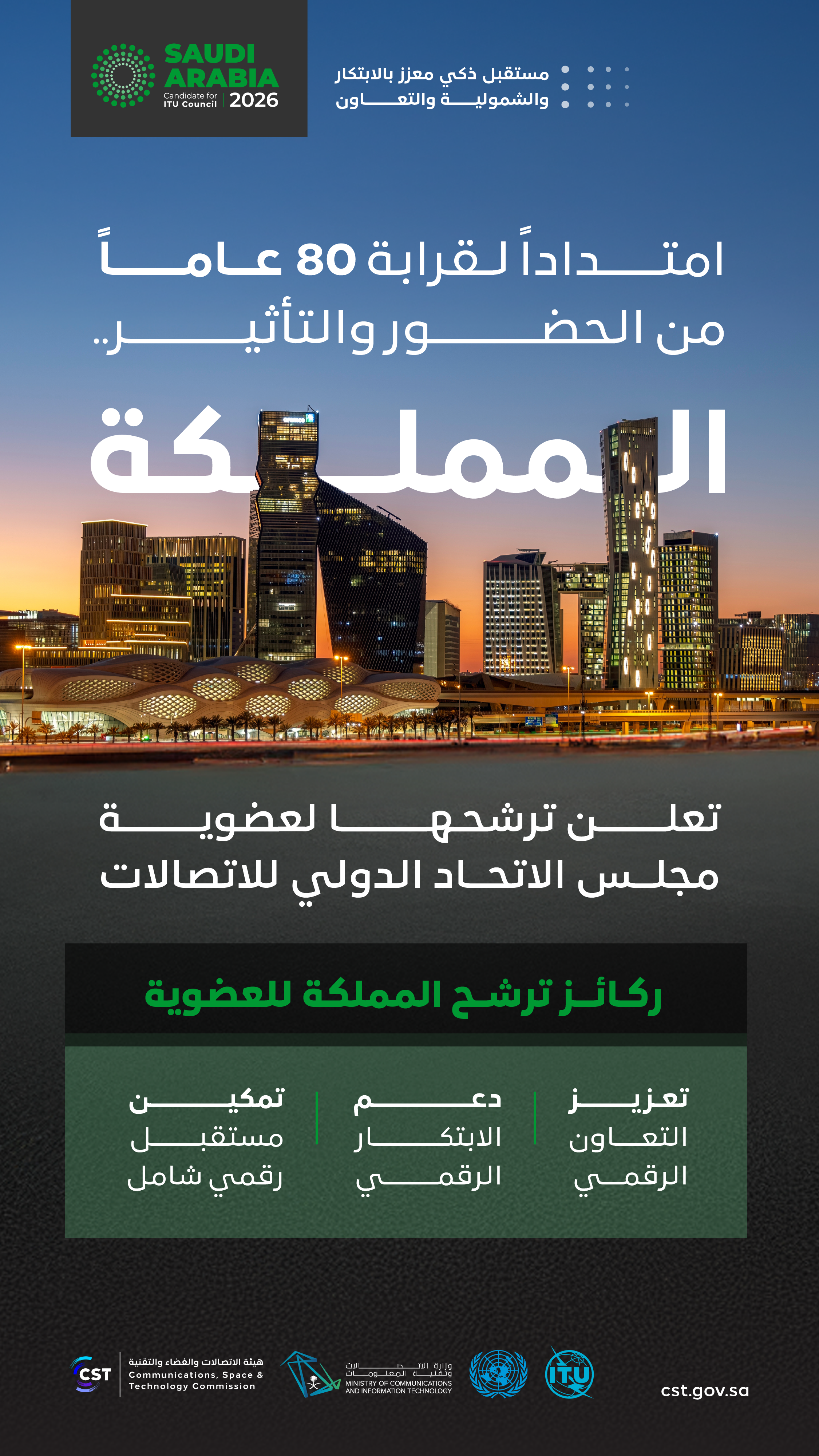 المملكة تعلن ترشحها لعضوية مجلس الاتحاد الدولي للاتصالات