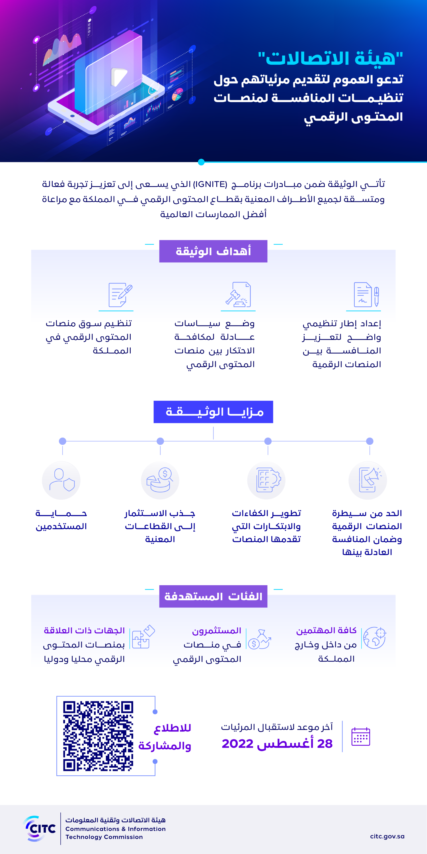 طلب مرئيات العموم حول وثيقة تنظيمات المنافسة لمنصات المحتوى الرقمي AR.png